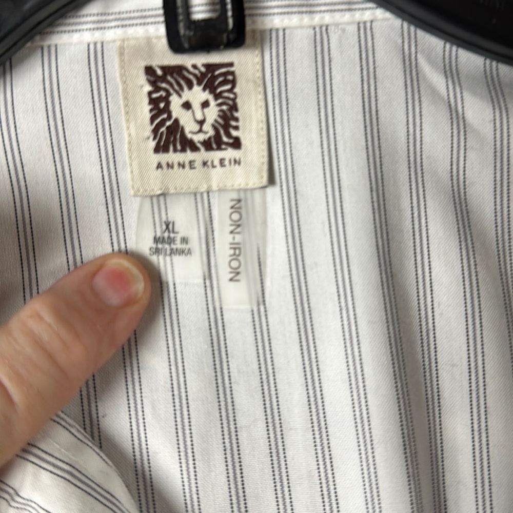 Anne Klein Collared Button Down Tailored Pin Stri… - image 2